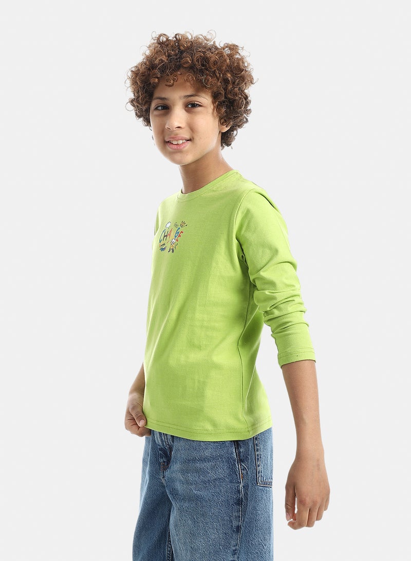 Andora Boys Printed Long-Sleeve Shirt_Lemon - Image 2
